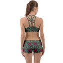Retro 1880s Flowers Pattern 3 Back Web Gym Set View2