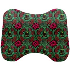 Retro 1880s Flowers Pattern 3 Head Support Cushion by violetheavensky
