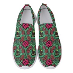 Retro 1880s Flowers Pattern 3 Women s Slip On Sneakers by violetheavensky