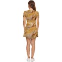 Homemade Flan Extreme Close-up Texture V-Neck High Waist Chiffon Mini Dress View4