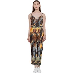 Heroic Trump Warrior In Golden Armor V-neck Camisole Jumpsuit by AwesomeSauce