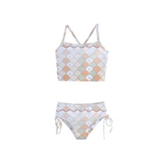 Shells Pattern Girls  Tankini Swimsuit by designsbymallika