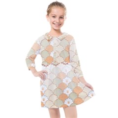 Shells Pattern Kids  Quarter Sleeve Shirt Dress by designsbymallika