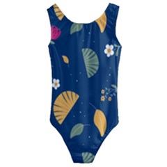 Cute Korean Pattern Kids  Cut-out Back One Piece Swimsuit by designsbymallika