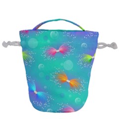 Christmas Pattern Drawstring Bucket Bag by Paksenen