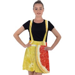 Fruit, Lemon Velvet Suspender Skater Skirt by kyorashop23