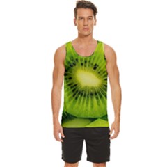 Kiwi Fruits, Close-up, Exotic Fruit Men s Wide Collar Tank Top by kyorashop23