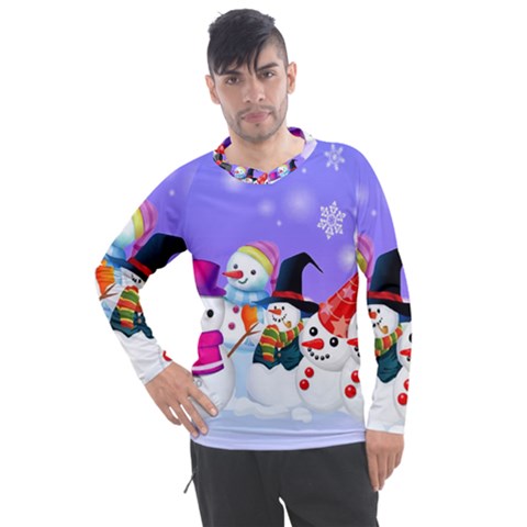 Let s Have Fun With Snowmen Men s Pique Long Sleeve T-shirt by kyorashop23