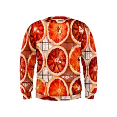 Peorange, Fruit, Citrus Kids  Sweatshirt by kyorashop23