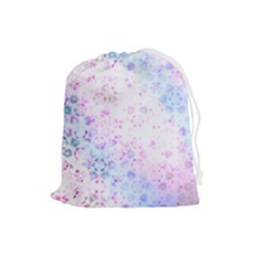 Digital Art Artwork Abstract Pink Purple Drawstring Pouch (large) by Dutashop