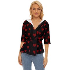 Small Cute Hearts  Lightweight Drawstring Hooded Top by ConteMonfrey