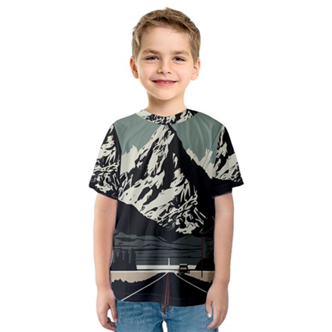 Mountains Kids  Sport Mesh T-shirt by Salmanaz77