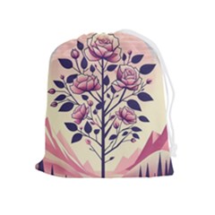 Roses Flowers Bloom Nature Blossom Drawstring Pouch (xl) by Salmanaz77