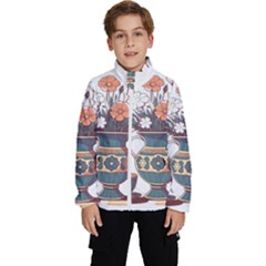 Flower Vase Nature Bloom Blossom Kids  High Neck Windbreaker by Salmanaz77