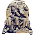 Thinker Sculpture Design Geometric Rounded Multi Pocket Backpack View3