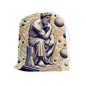 Thinker Sculpture Design Geometric Drawstring Pouch (XL) View1