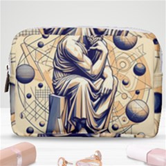 Thinker Sculpture Design Geometric Make Up Pouch (medium) by Salmanaz77