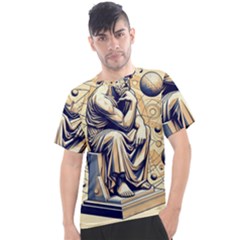 Thinker Sculpture Design Geometric Men s Sport Top by Salmanaz77
