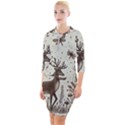Artwork Graffiti Painting Creative Quarter Sleeve Hood Bodycon Dress View1