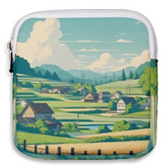 Countryside Meadow Rural Bloom Mini Square Pouch by Salmanaz77