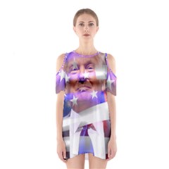 Donald Trump Flag Shoulder Cutout One Piece Dress by vintagetrump