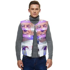 Donald Trump Flag Men s Button Up Puffer Vest	 by vintagetrump