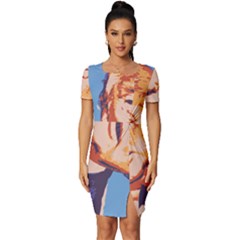 Orange Donald Trump Fitted Knot Split End Bodycon Dress by vintagetrump