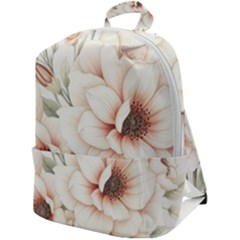 Floral Design 02 Zip Up Backpack by myclothy
