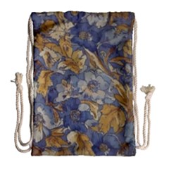  Floral Design Drawstring Bag (large) by myclothy