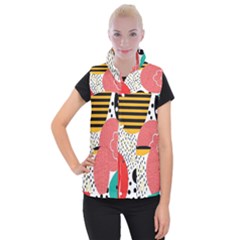 Geometric Design 07 Women s Button Up Vest by myclothy