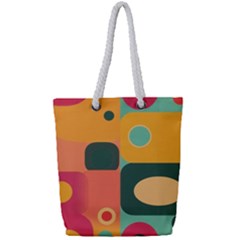 Geometric Design 08 Full Print Rope Handle Tote (small) by myclothy