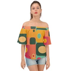 Geometric Design 08 Off Shoulder Short Sleeve Top by myclothy