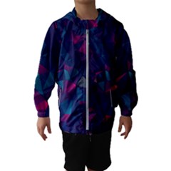 Turquoise Abstract Black Galaxy Pattern Turquoise Kids  Hooded Windbreaker by Bedest