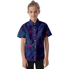 Turquoise Abstract Black Galaxy Pattern Turquoise Kids  Short Sleeve Shirt by Bedest