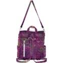 Abstract Purple Pattern Crossbody Backpack View3