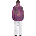 Abstract Purple Pattern Men s Multi Pockets Zip Ski and Snowboard Waterproof Breathable Jacket View4