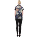 Japanese Wave Koi Illustration Pattern Women s Button Up Vest View2