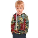 Pattern Shape Colorful Flower Leaves Kids  Overhead Hoodie View1