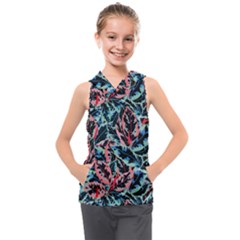 Leaves Pattern Patterns Colorful Kids  Sleeveless Hoodie by Posterlux