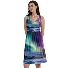 Northern Lights Aurora Night Nature Classic Skater Dress by Posterlux