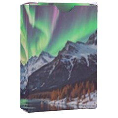 Lake Mountains Aorora Northern Lights Snow Playing Cards Single Design (rectangle) With Custom Box by Paksenen