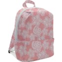 Lace White Ornamental Textile Zip Up Backpack View2