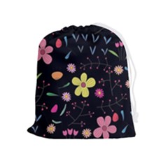 Foliage Pattern Beautiful Aesthetic Secret Garden Drawstring Pouch (xl) by Paksenen