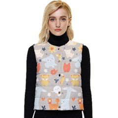 Pet Animal 02 Women s Button Up Puffer Vest by myclothy