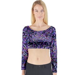 Neon Symphony Design Long Sleeve Crop Top by dflcprintsclothing