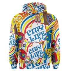 Colorful City Life Horizontal Seamless Pattern Urban City Men s Core Hoodie by Bedest
