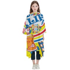 Colorful City Life Horizontal Seamless Pattern Urban City Kids  Hooded Rain Ponchos by Bedest