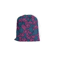 Summer Pineapples Drawstring Pouch (small) by Paksenen