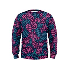 Summer Pineapples Kids  Sweatshirt by Paksenen