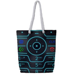 Retro Mobile Device Output Device Full Print Rope Handle Tote (small) by Bedest